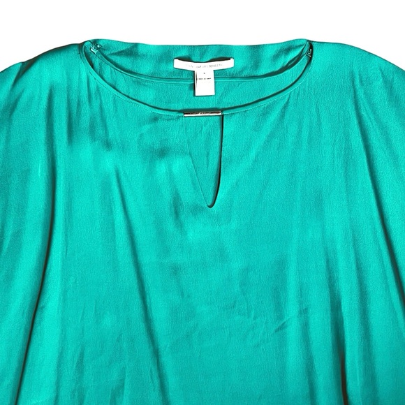 Diane Von Furstenberg Women’s Sz S Green Short Sleeve Top Blouse Beonica - Picture 4 of 12
